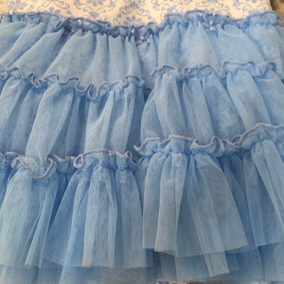 Little Me Blue and White Tutu with Flower Detail - Picture 3 of 5